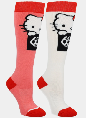Носки сноубордические 686 ж HELLO KITTY SOCKS - 2PK RED WHITE Носки сноубордические 686 ж HELLO KITTY SOCKS - 2PK RED WHITE