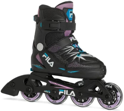 Роликовые коньки детские раздвижные FILA X-ONE G black/pink/light blue Роликовые коньки детские раздвижные FILA X-ONE G black/pink/light blue