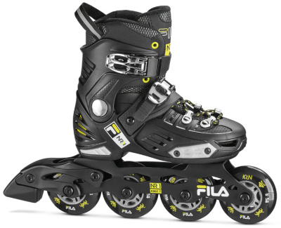 Роликовые коньки детские раздвижные FILA NRK JUNIOR black/lime Роликовые коньки детские раздвижные FILA NRK JUNIOR black/lime
