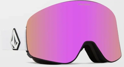 Очки горнолыжные со сменной линзой VOLCOM ODYSSEY MATTE WHITE PINK CHROME lens/YELLOW bonus lens