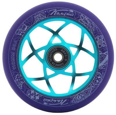 Колесо для ТРЮКОВОГО самоката Комета 110*24мм Атом Фиолетовый / Голубой