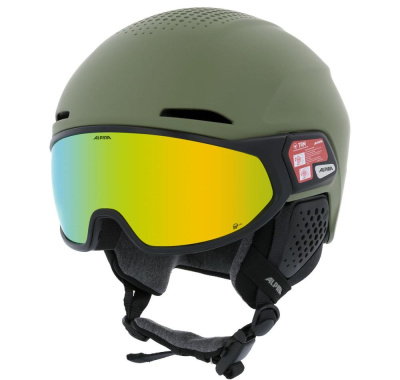 Горнолыжный шлем с визором Alpina Alto Q-Lite Black Matt  (Gold Mirror) Горнолыжный шлем с визором Alpina Alto Q-Lite Black Matt  (Gold Mirror)