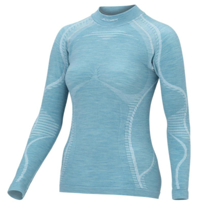 Термобелье женское Accapi кофта длинный рукав Ergowool Shirt Sky Blue/White