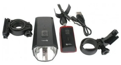 Фонари комплект KLONK Передний + задний, microUSB
